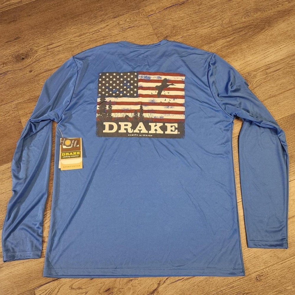 Medium men's Drake Americana long sleeve sun shirt